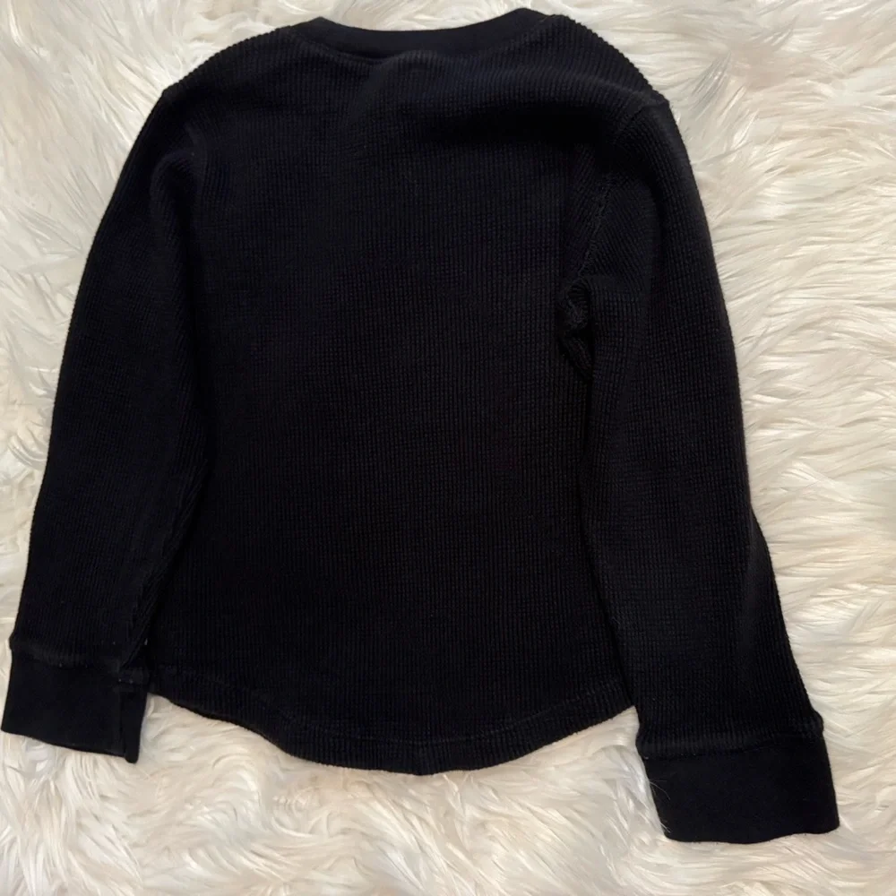 Baby Gap Black Thermal Waffle Knit‎ Top Kids Size 5 Unisex Long Sleeve